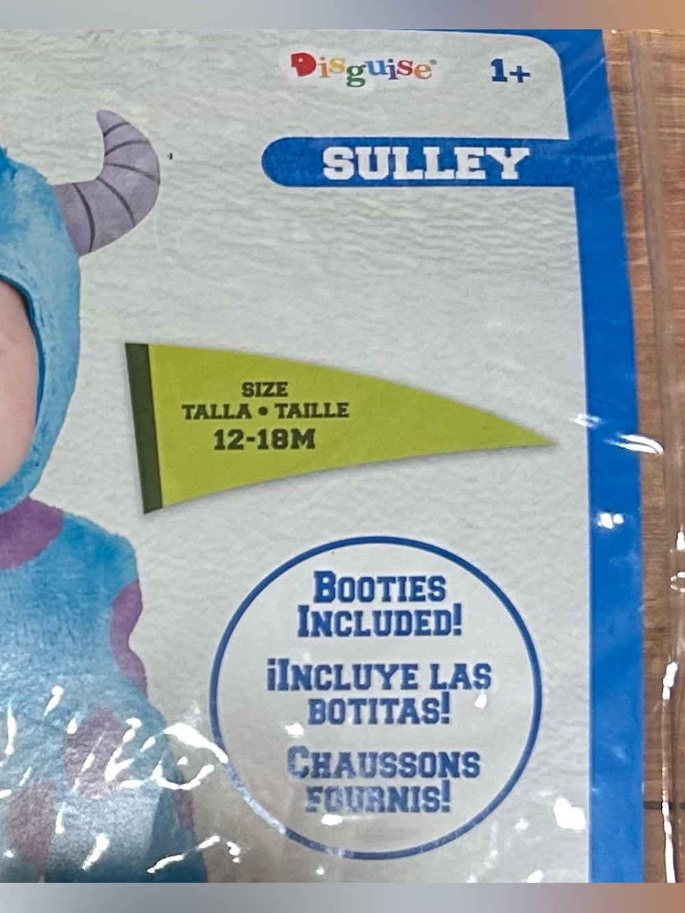 NEW Infant Baby Disney Pixar Monsters Inc University Sulley Costume SIZE 12-18M - Picture 5 of 9